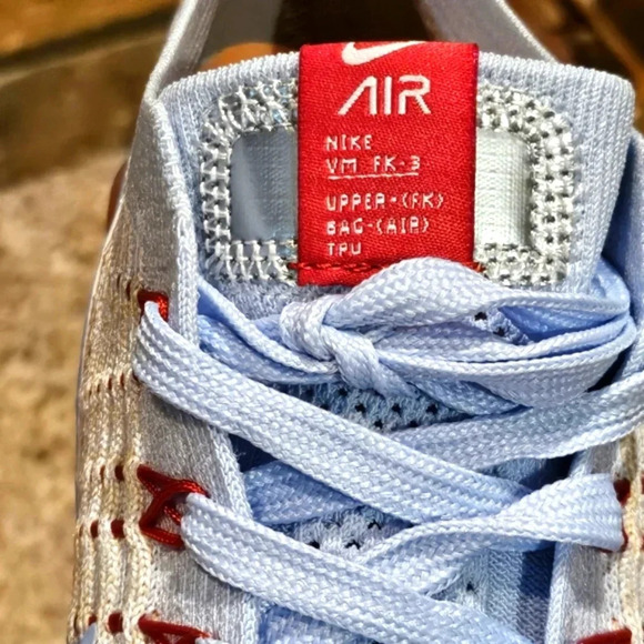 Nike Air VaporMax Flyknit 3 Blue Orange Wmns Sz 8 #AJ6910 400 New Condition - Picture 6 of 10